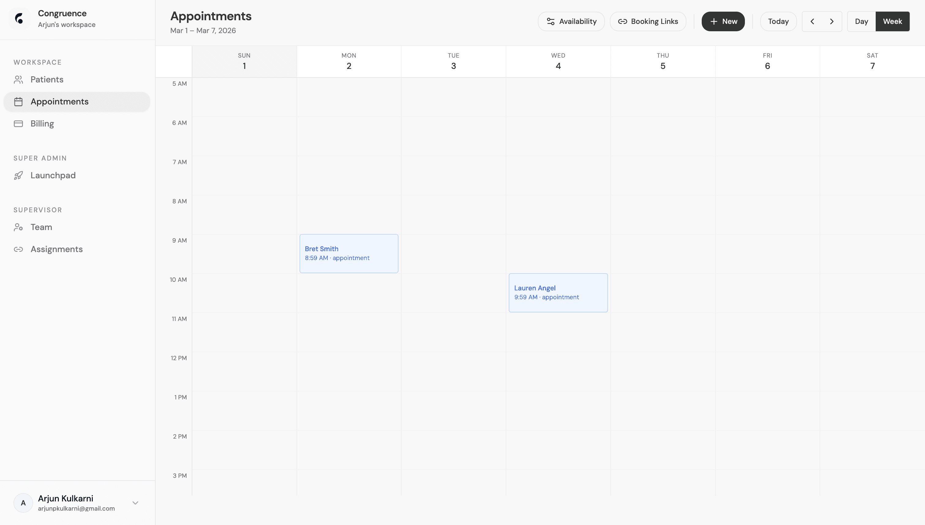 Appointments Calendar
