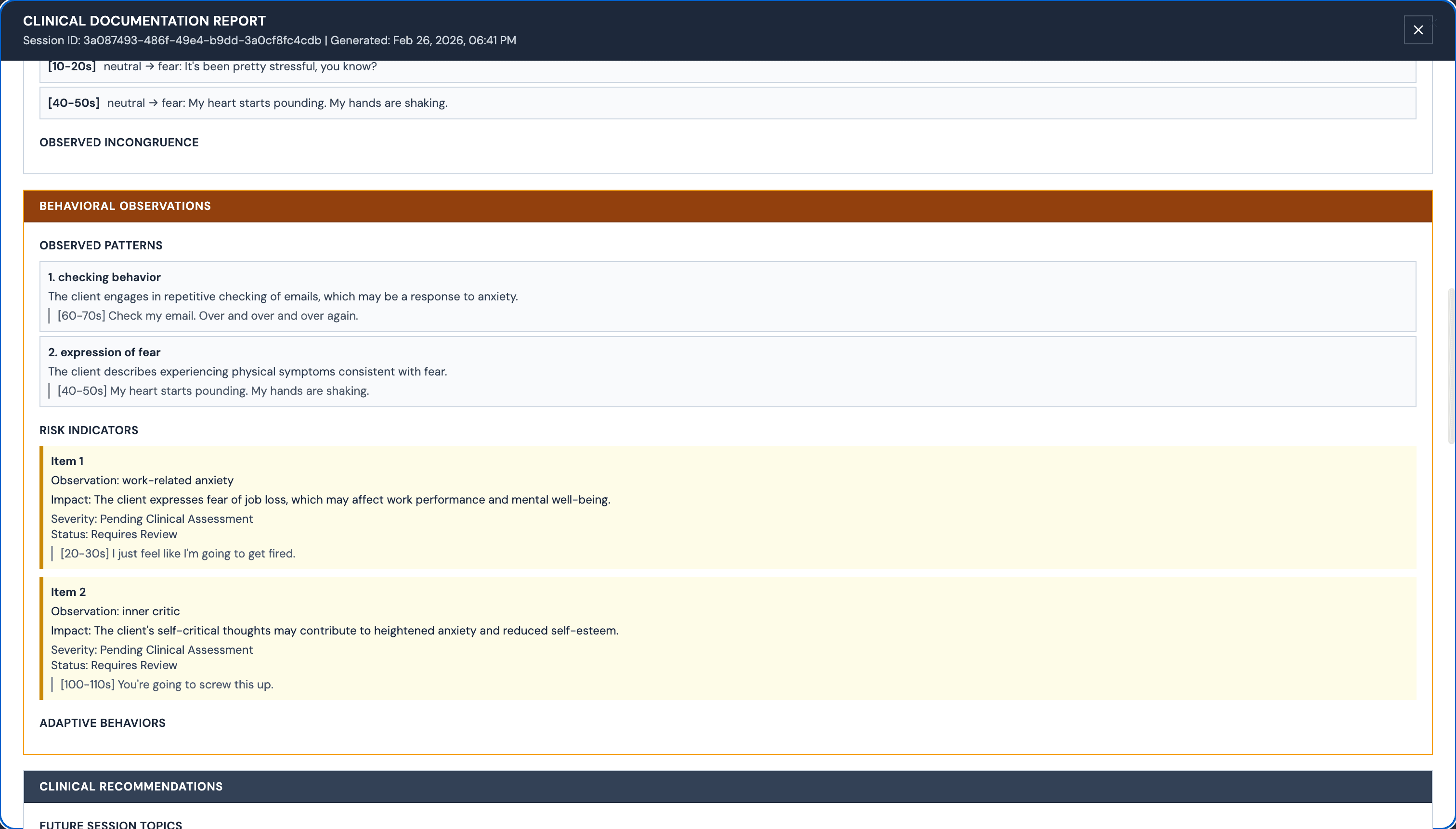 Clinical Documentation Report - Page 2