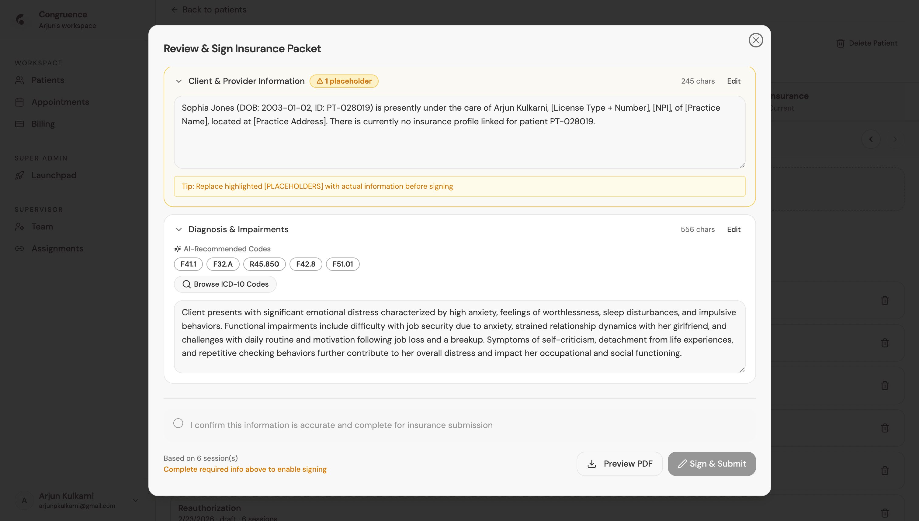 ICD Codes and Diagnosis