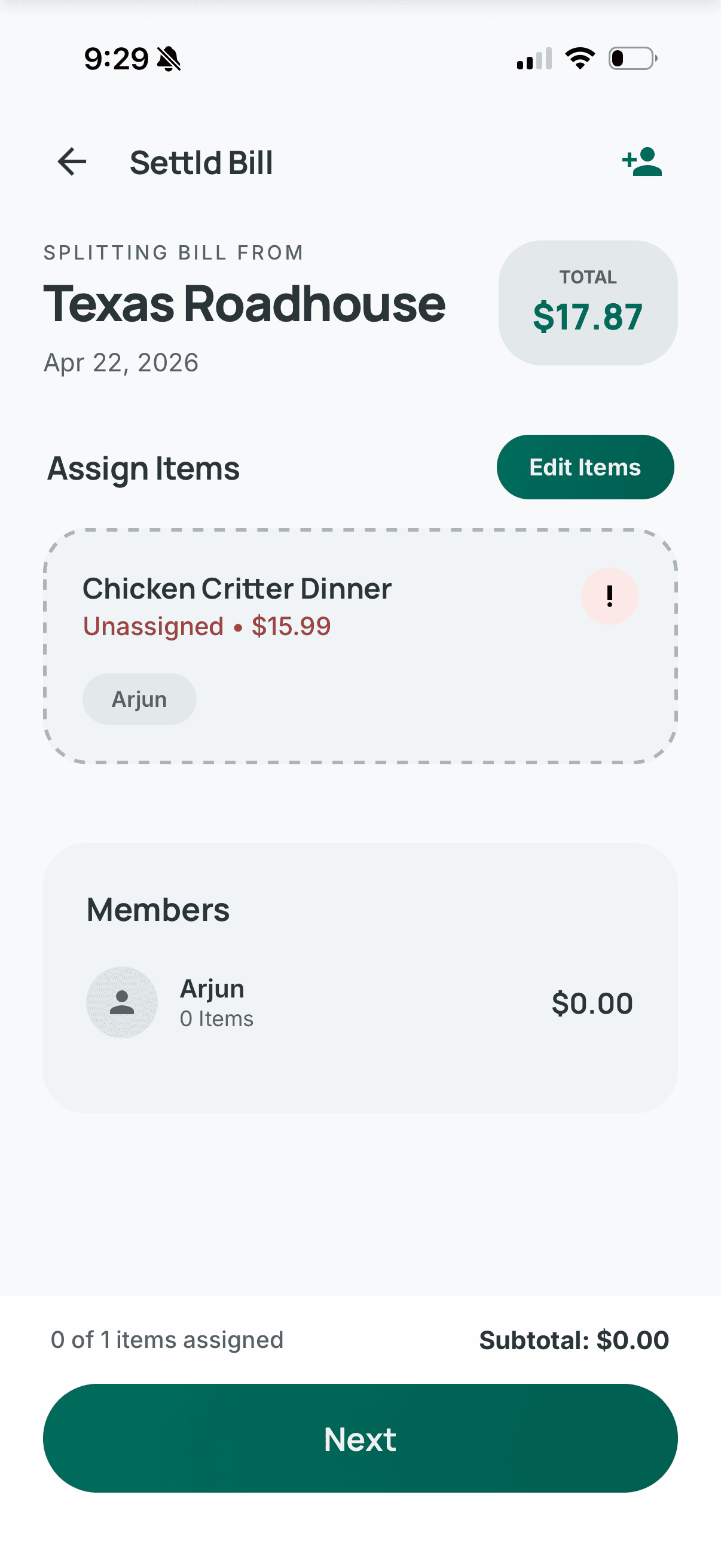 Assign items to group members