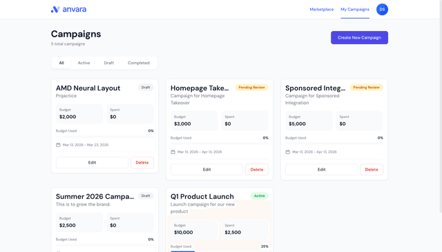 Sponsorship Marketplace Platform screenshot 2